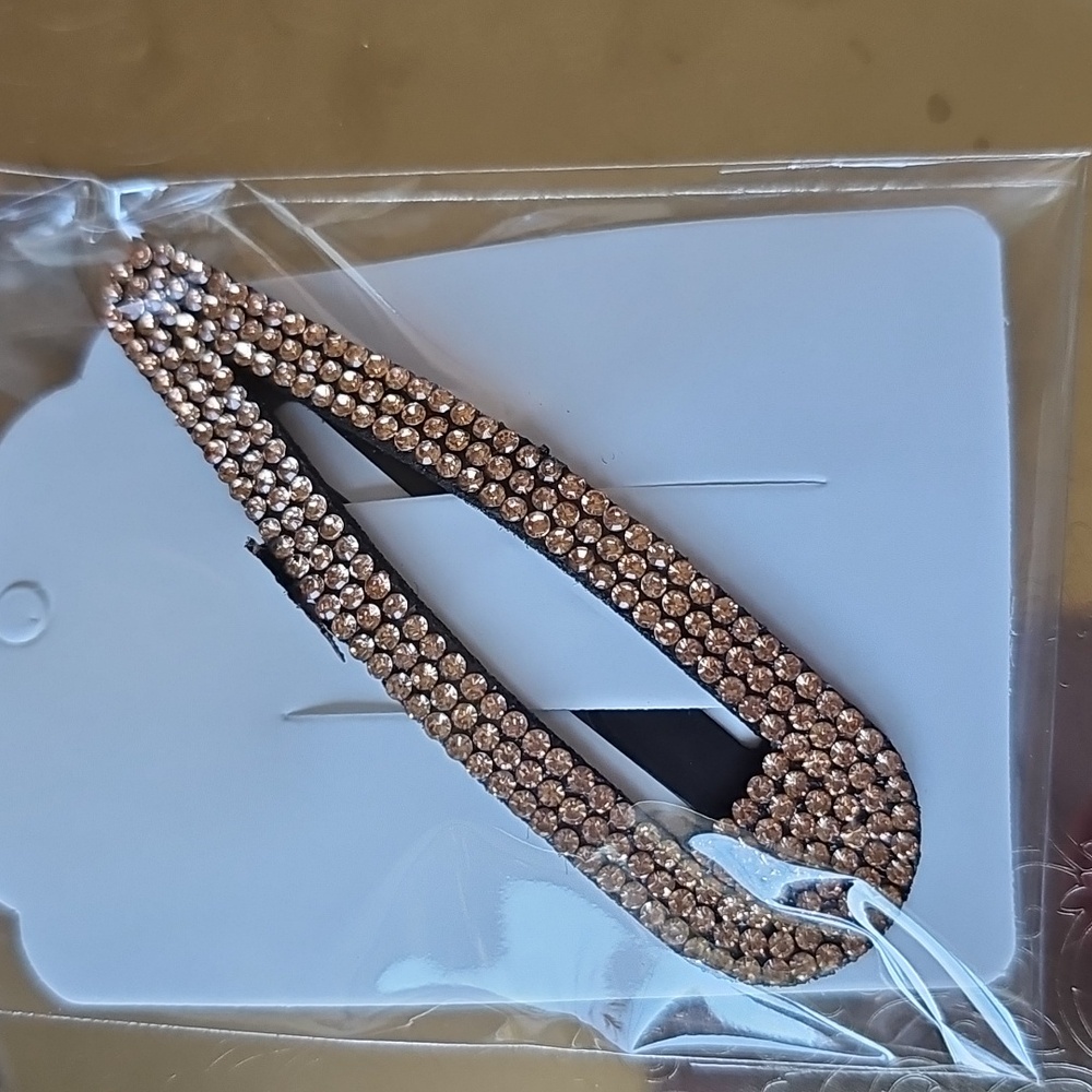 New Elegant Apricot Color Crystal Hair Clip Barrette
